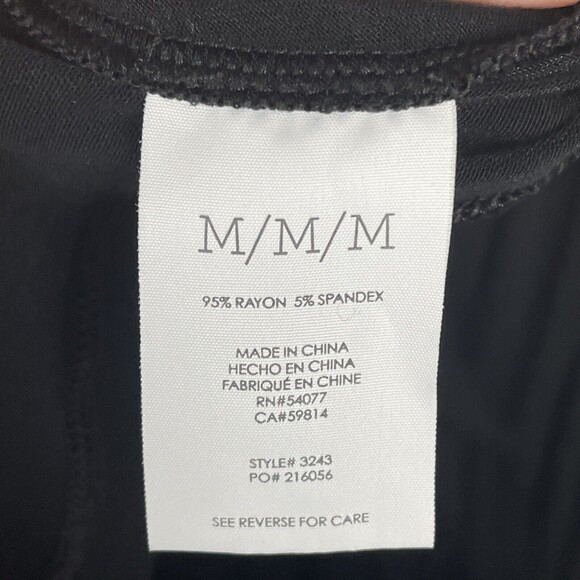 CABI Solid Black Sleeveless Faux Wrap Stretch Rayon Knit‎ Dress Womens Sz Medium - Picture 8 of 8